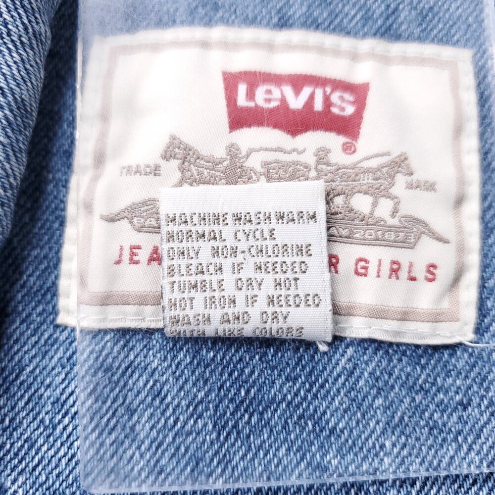 VTG Levi's Denim Vest Junior L (Women XS/S) Stone Wash Blue Streetwear Retro Y2K - Picture 11 of 11